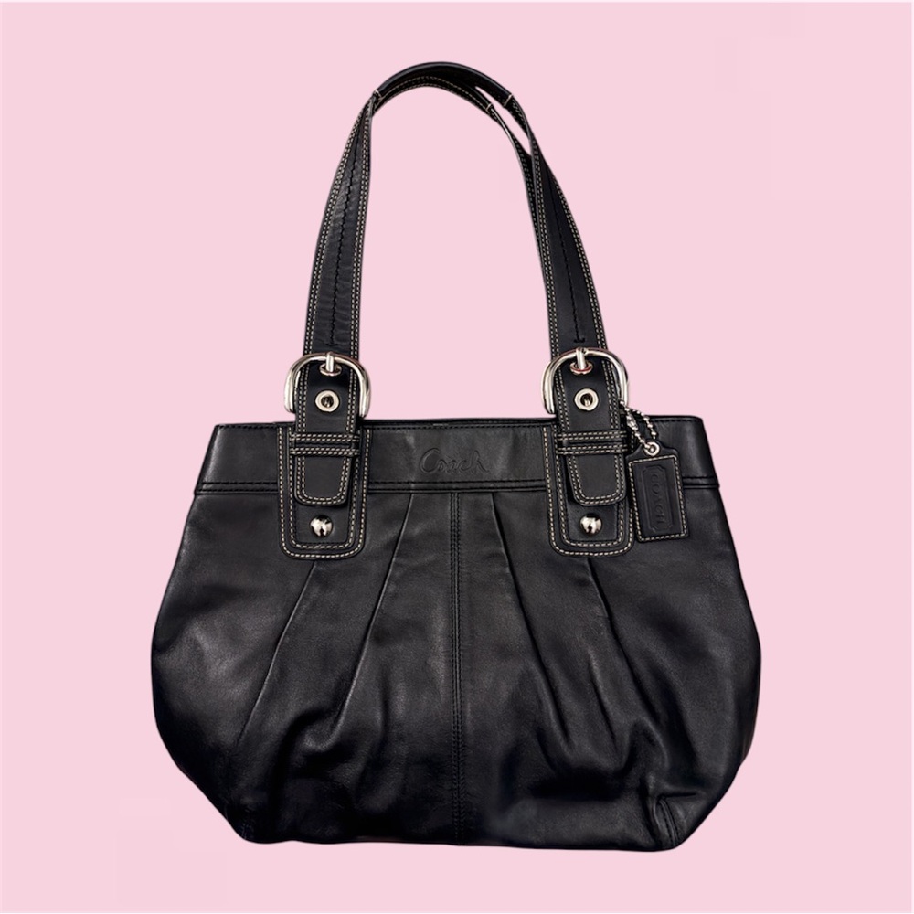 Vintage black Coach leather tote
